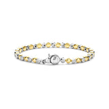 Ti Sento Sterling Silver Round Alternating Tennis CZ Bracelet Golden 3.5mm
