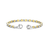 Ti Sento Sterling Silver Round Alternating Tennis CZ Bracelet Golden 3.5mm