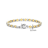 Ti Sento Sterling Silver Round Alternating Tennis CZ Bracelet Golden 3.5mm