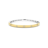 Ti Sento Sterling Silver Classic CZ Studded Bangle Golden 5mm