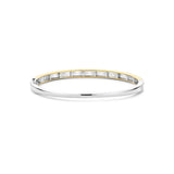Ti Sento Sterling Silver Classic CZ Studded Bangle Golden 5mm