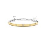 Ti Sento Sterling Silver Classic CZ Studded Bangle Golden 5mm
