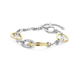 Ti Sento Sterling Silver Connected Circle Oval Bracelet Golden