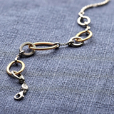 Ti Sento Sterling Silver Connected Circle Oval Bracelet Golden