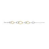 Ti Sento Sterling Silver Connected Circle Oval Bracelet Golden