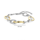 Ti Sento Sterling Silver Connected Circle Oval Bracelet Golden
