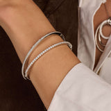 Ti Sento Sterling Silver Classic Tennis CZ Bangle 3mm