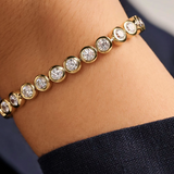 Ti Sento Sterling Silver Round Tennis CZ Bracelet Golden 5.5mm
