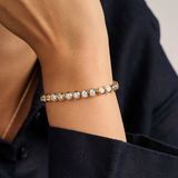 Ti Sento Sterling Silver Round Tennis CZ Bracelet Golden 5.5mm