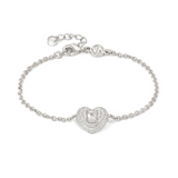 Nomination Domina Heart Bracelet, Sterling Silver Rhodium Plated CZ