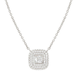 Nomination Domina Cushion Necklace, Sterling Silver Rhodium Plated CZ