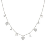 Nomination Lucentissima Heart Charm Necklace Sterling Silver CZ