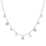 Nomination Lucentissima Round Charm Necklace Sterling Silver CZ