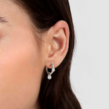 Nomination Lucentissima Round Charm Hoop Earrings, Sterling Silver CZ
