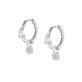 Nomination Lucentissima Round Charm Hoop Earrings, Sterling Silver CZ