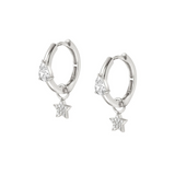 Nomination Lucentissima Star Charm Hoop Earrings Sterling Silver CZ