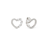 Nomination Shine Me Up Heart Stud Earrings, Sterling Silver CZ