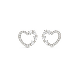 Nomination Shine Me Up Heart Stud Earrings, Sterling Silver CZ