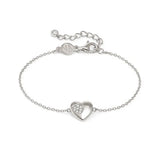Nomination Petite Sparkle Heart Bracelet, Sterling Silver CZ