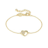 Nomination Petite Sparkle Heart Bracelet, Sterling Silver Gold Plated CZ