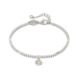 Nomination Petite Sparkle Clover Charm Tennis Bracelet, Sterling Silver CZ