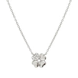 Nomination Petite Sparkle Four Leaf Clover Necklace, Sterling Silver CZ