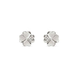 Nomination Petite Sparkle Four Leaf Clover Stud Earrings, Sterling Silver CZ