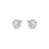 Nomination Petite Sparkle Four Leaf Clover Stud Earrings, Sterling Silver CZ