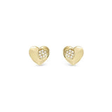 Nomination Petite Sparkle Heart Stud Earrings, Sterling Silver Gold Plated CZ
