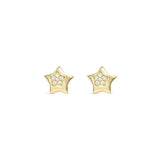 Nomination Petite Sparkle Star Stud Earrings, Sterling Silver Gold Plated CZ