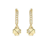 Nomination Petite Sparkle Four Leaf Clover Hoop Earrings, Sterling Silver Gold Plated CZ