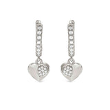 Nomination Petite Sparkle Heart Hoop Earrings, Sterling Silver CZ