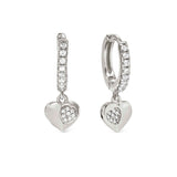 Nomination Petite Sparkle Heart Hoop Earrings, Sterling Silver CZ