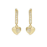 Nomination Petite Sparkle Heart Hoop Earrings, Sterling Silver Gold Plated CZ