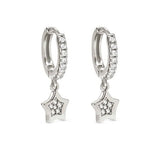 Nomination Petite Sparkle Star Hoop Earrings, Sterling Silver CZ
