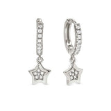 Nomination Petite Sparkle Star Hoop Earrings, Sterling Silver CZ