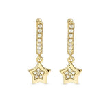 Nomination Petite Sparkle Star Hoop Earrings, Sterling Silver Gold Plated CZ