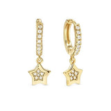 Nomination Petite Sparkle Star Hoop Earrings, Sterling Silver Gold Plated CZ