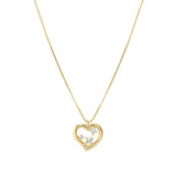Nomination Dreams Beats CZ Heart Necklace, Sterling Silver Gold Plated