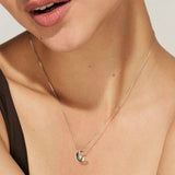 Nomination Dreams Beats CZ Moon Necklace, Sterling Silver