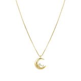 Nomination Dreams Beats CZ Moon Necklace, Sterling Silver Gold Plated