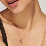 Nomination Dreams Beats CZ Moon Necklace, Sterling Silver Gold Plated