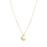Nomination Dreams Beats CZ Moon Necklace, Sterling Silver Gold Plated
