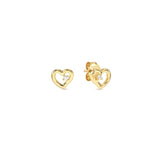 Nomination Dreams Beats CZ Heart Stud Earrings, Sterling Silver Gold Plated