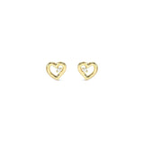 Nomination Dreams Beats CZ Heart Stud Earrings, Sterling Silver Gold Plated