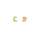 Nomination Dreams Beats CZ Moon Stud Earrings, Sterling Silver Gold Plated