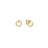 Nomination Dreams Beats CZ Circle Stud Earrings, Sterling Silver Gold Plated