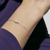 Nomination Pearls Loop CZ Solitaire Bracelet, Sterling Silver Gold Plated