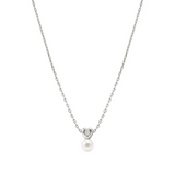 Nomination Pearls Loop CZ Heart Necklace, Sterling Silver
