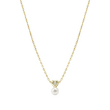 Nomination Pearls Loop CZ Heart Necklace, Sterling Silver Gold Plated